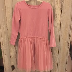 Primary Pink Long Sleeve Tutu Dress